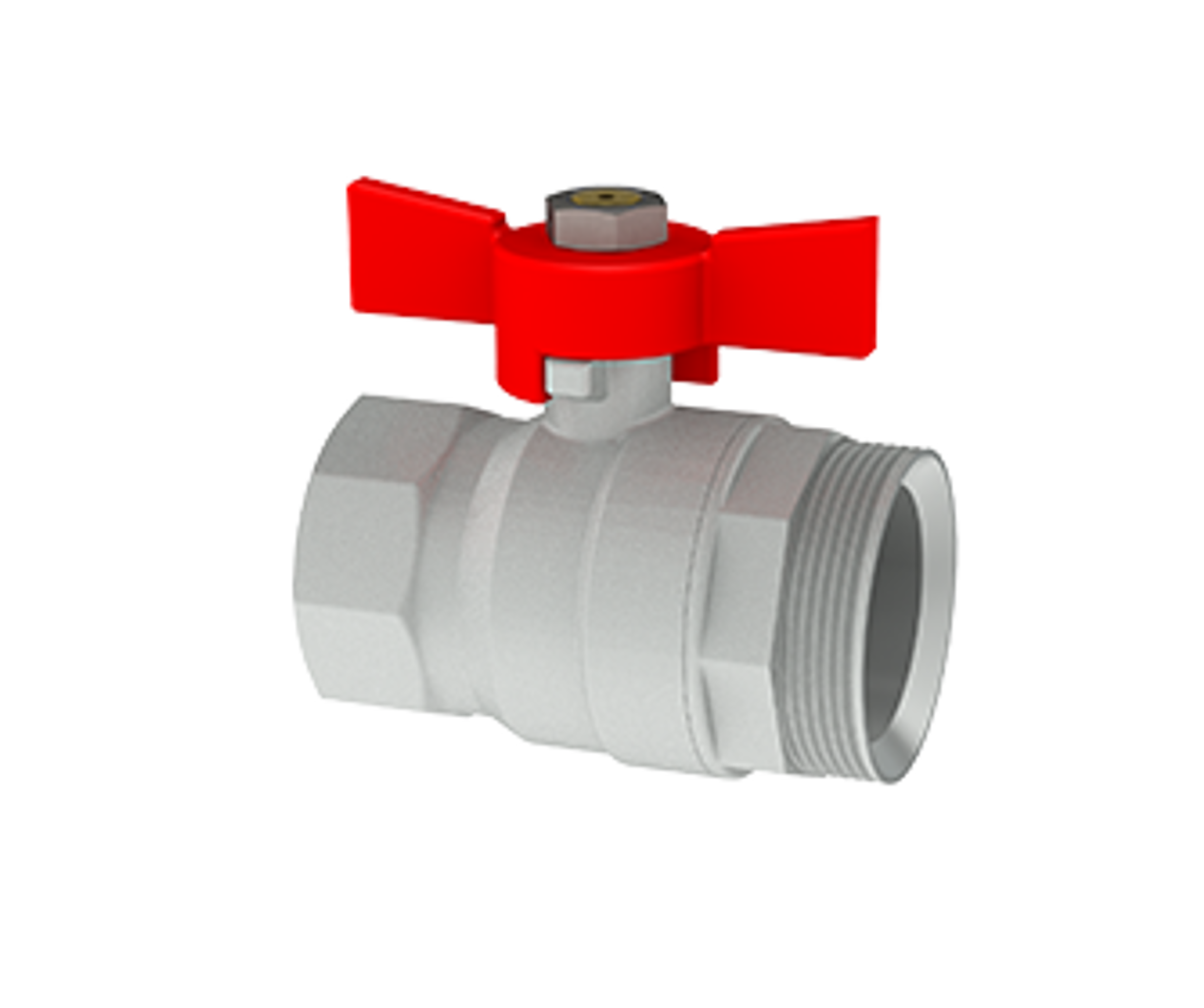 Suora palloventtiili 1 1/4" x 1" sk sinisellä kahvalla