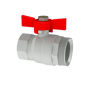 Suora palloventtiili 1 1/4" x 1" sk sinisellä kahvalla