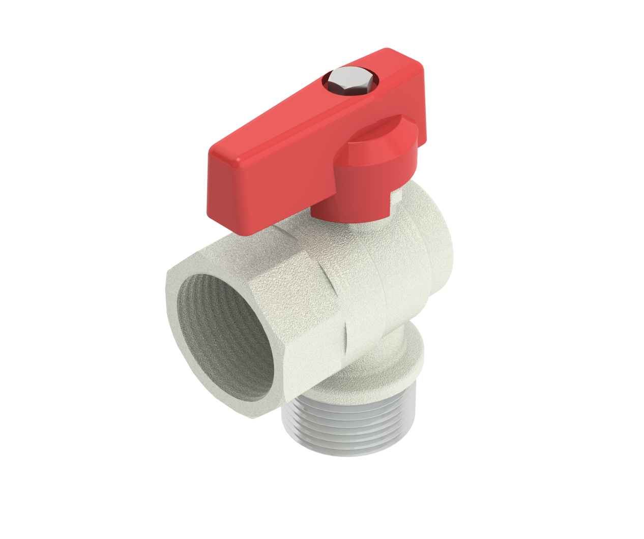 Palloventtiili kulma punainen 3/4" x 3/4" tasotiiviste