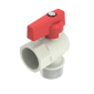 Palloventtiili kulma punainen 3/4" x 3/4" tasotiiviste