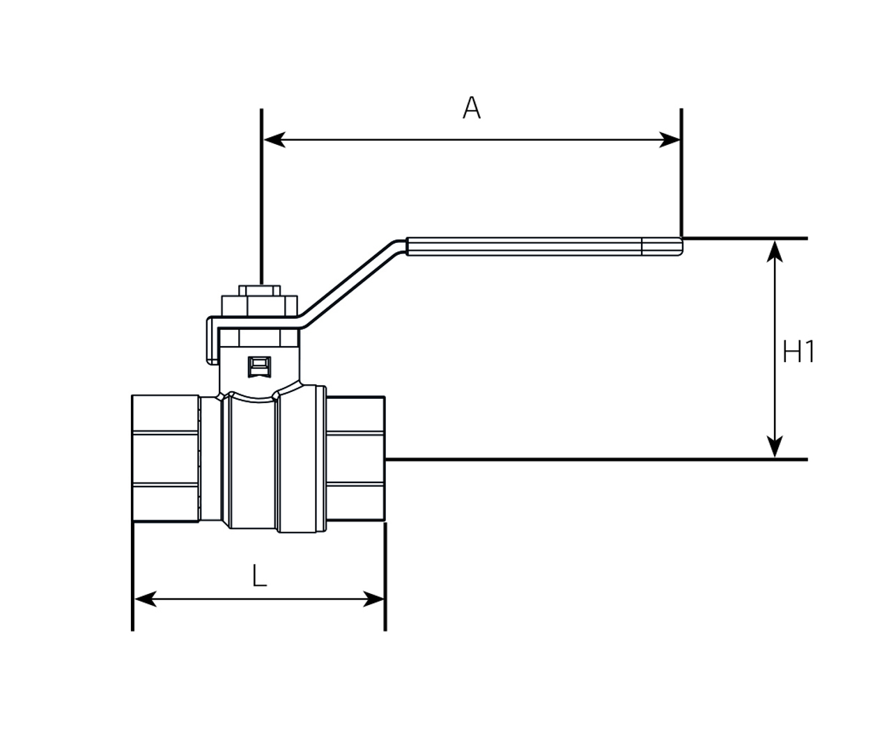 Suora palloventtiili 1 1/4” sk
