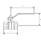 Suora palloventtiili 1 1/4” sk